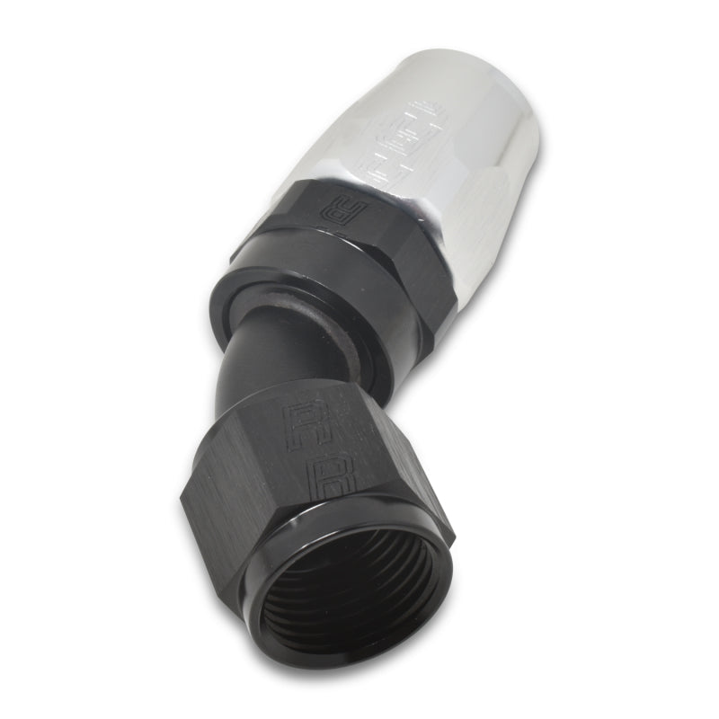 
                      
                        Russell Performance -10 AN Black/Silver 45 Degree Full Flow Hose End
                      
                    