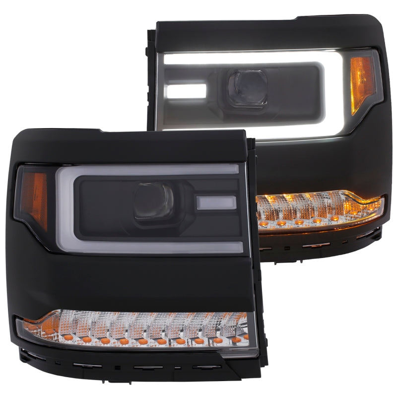 ANZO 16-17 Chevy Silverado 1500 Prjctr. Headlight Plank Styl. w/Amber (Only Work w/HID Equip. Truck)