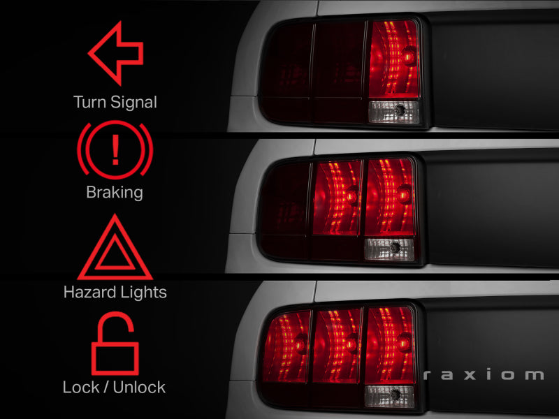 
                      
                        Raxiom 05-09 Ford Mustang Sequential Tail Light Kit (Plug-and-Play)
                      
                    