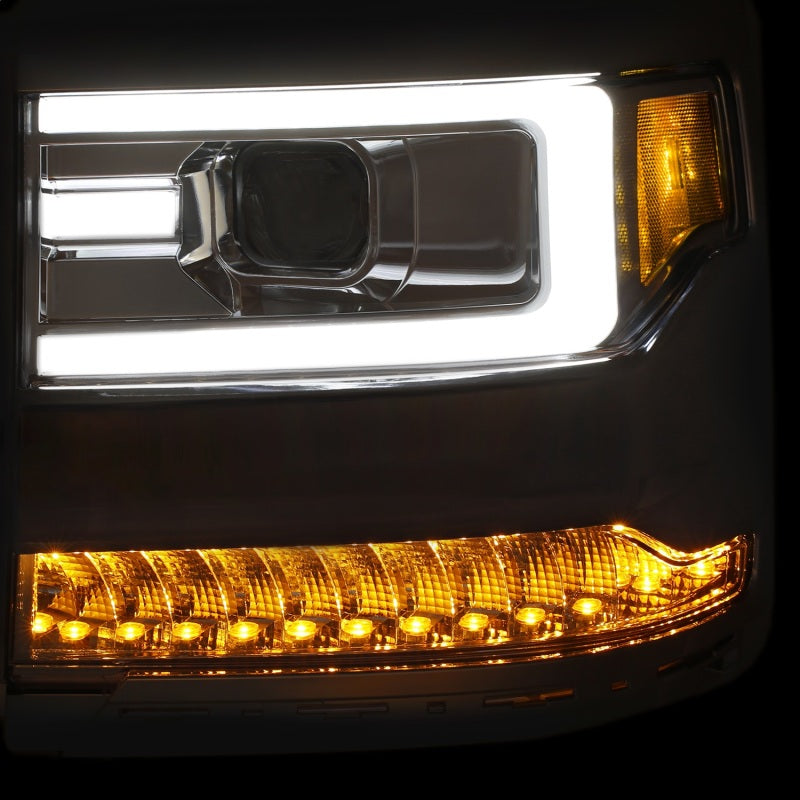 
                      
                        ANZO 16+ Chevy Silverado 1500 Projector Headlights Plank Style Chrome w/Amber/Sequential Turn Signal
                      
                    