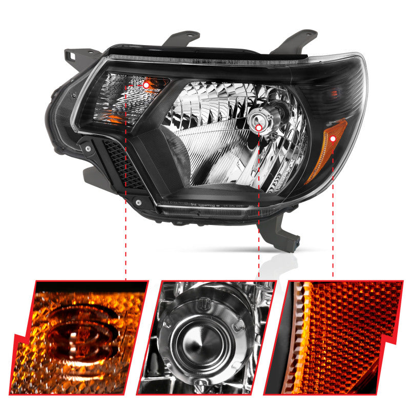 
                      
                        ANZO 2012-2015 Toyota Tacoma Crystal Headlights Black
                      
                    