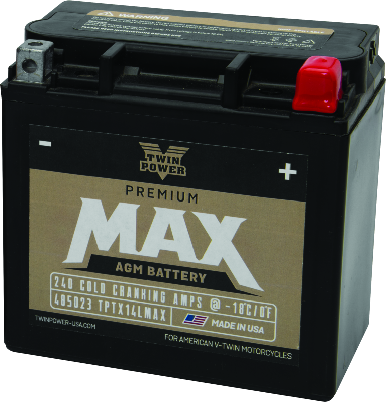 Twin Power GYZ-16HL Premium MAX Battery Replaces H-D 65958-04 Made in USA 240 CCA