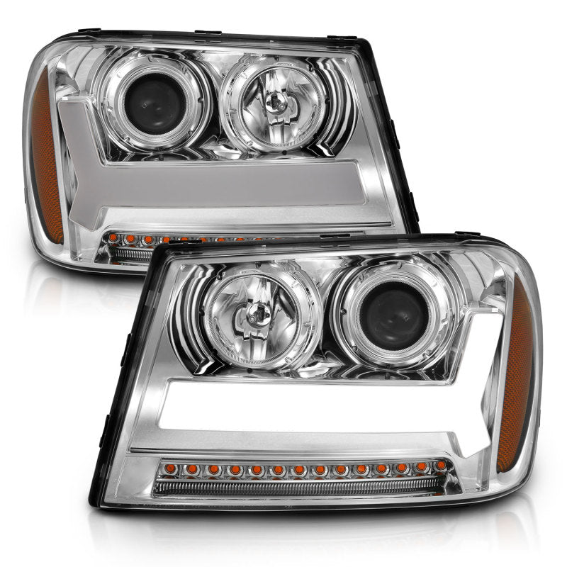 
                      
                        ANZO 2006-2009 Chevrolet Trailblazer Projector Headlights w/ Plank Style Design Chrome w/ Amber
                      
                    