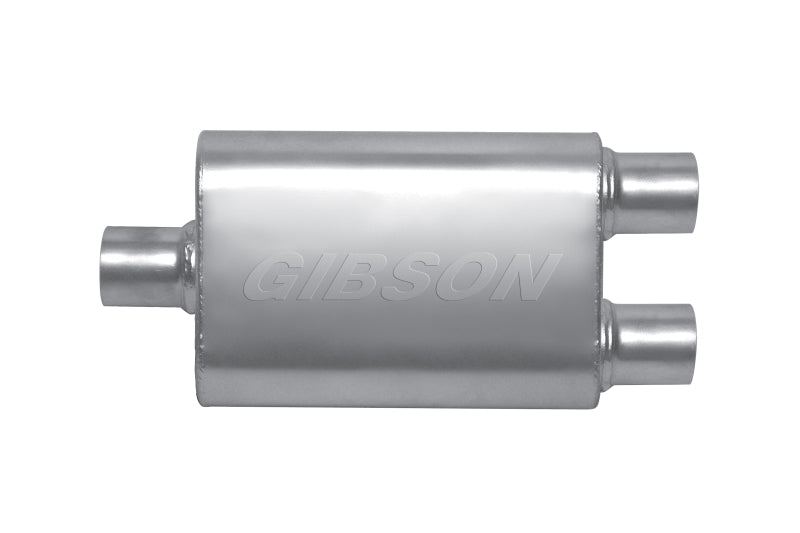 
                      
                        Gibson MWA Superflow Center/Dual Oval Muffler - 4x9x14in/3in Inlet/2.5in Outlet - Stainless
                      
                    