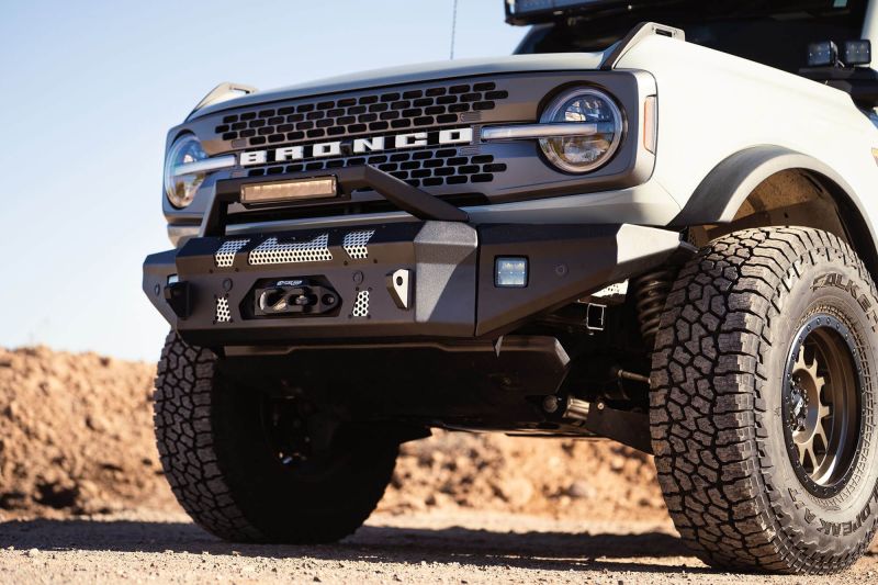 
                      
                        DV8 Offroad 2021+ Ford Bronco Front Bumper Winch Capable w/ Optional Bull Bar/Aux Light Opening
                      
                    