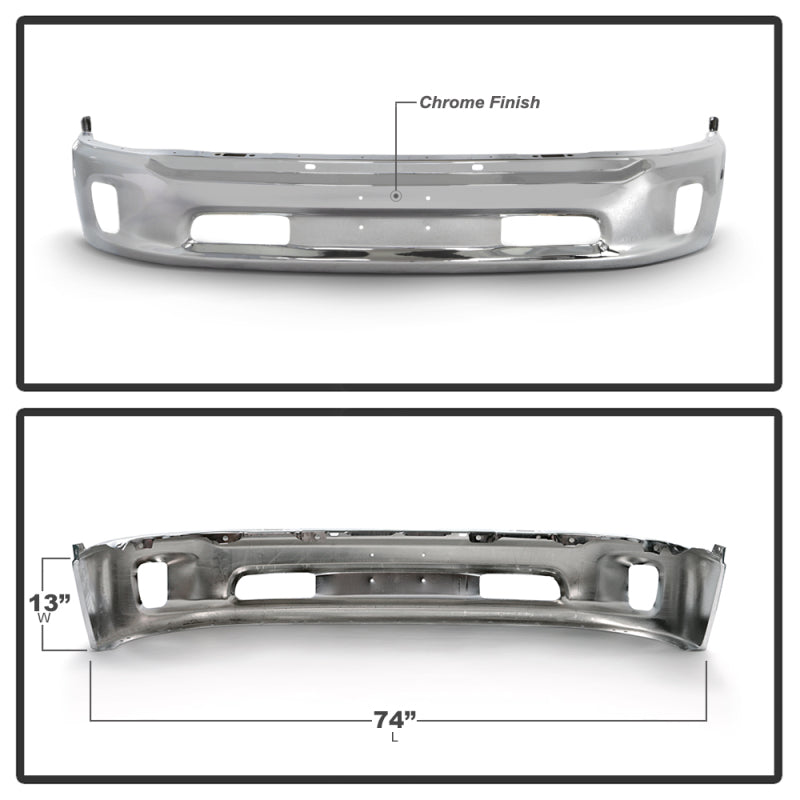 
                      
                        Spyder Dodge Ram 1500 13-18 Bottom w/o Sensor w/Fog Light Hole Front Bumper-Chrome (OEM 68160853AB)
                      
                    