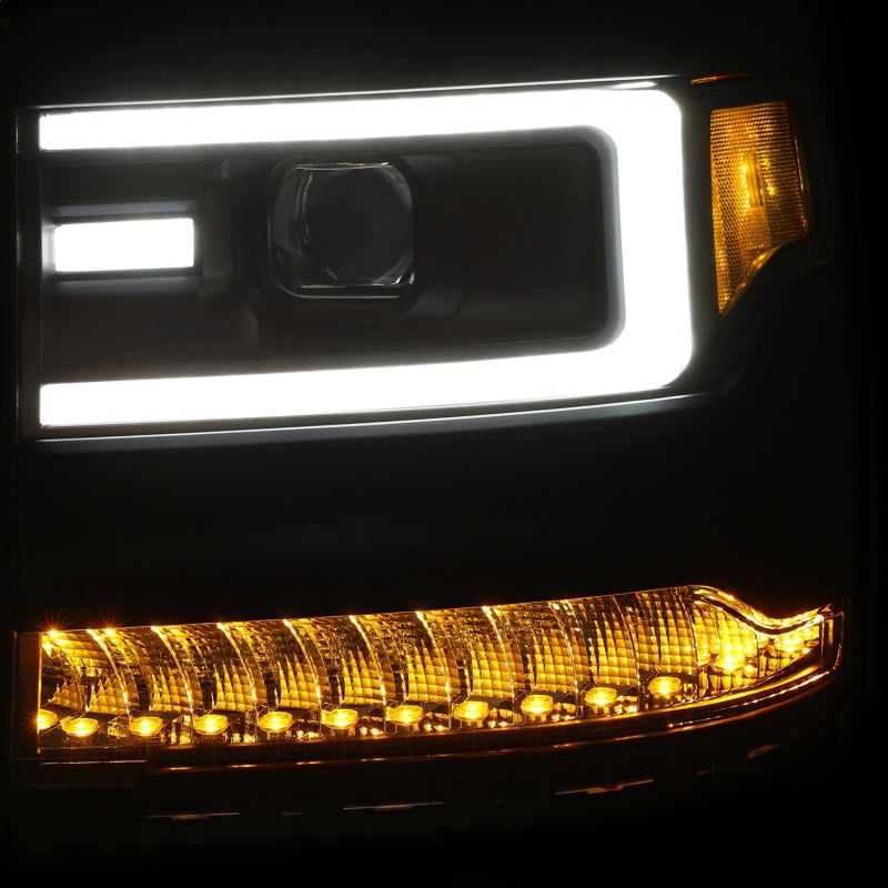 
                      
                        ANZO 16+ Chevy Silverado 1500 Projector Headlights Plank Style Black w/Amber/Sequential Turn Signal
                      
                    