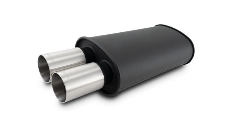 
                      
                        Vibrant Streetpower Flat Blk Muffler 9x5x15in Body 2.5in Inlet ID 3in Tip OD w/Dual Straight Tips
                      
                    