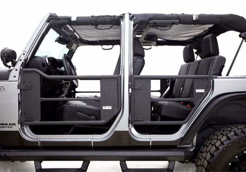 
                      
                        Rampage 2007-2018 Jeep Wrangler(JK) Unlimited 4-Door Tube Doors With Netting - Black
                      
                    