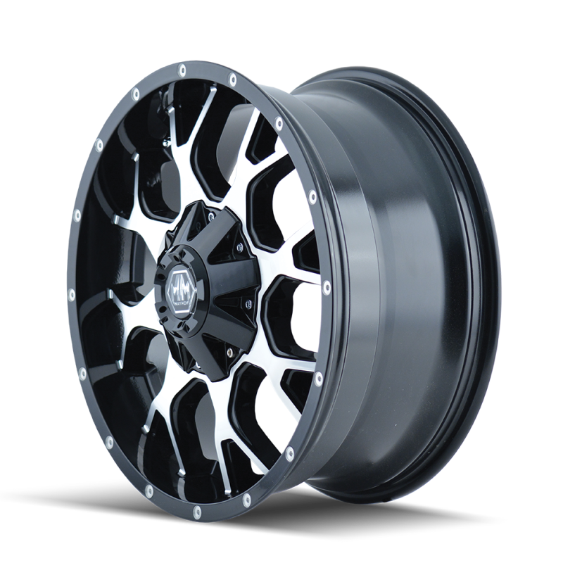 Mayhem 8015 Warrior 20x10 / 6x135 BP / -25mm Offset / 106mm Hub Black/Machined Face Wheel