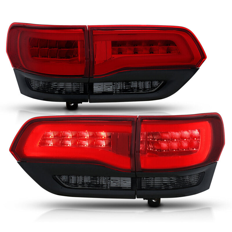 ANZO 2014-2016 Jeep Grand Cherokee LED Taillights Red/Smoke