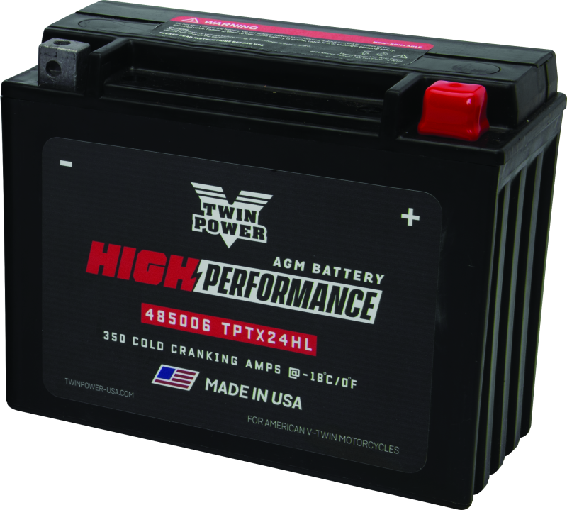 Twin Power YTX-24HL High Performance Battery Replaces H-D 66010-82A Made in USA 350 CCA