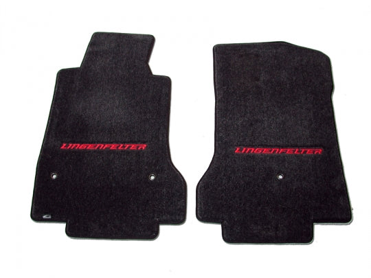 Lingenfelter C6 Corvette Loyds Mats Red Logo on Black Floor Mats 2005-2013