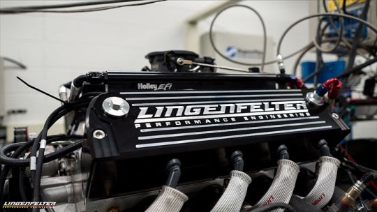 Lingenfelter Logo Billet Aluminum GM LS Valve Covers With Hidden Coil Mounts