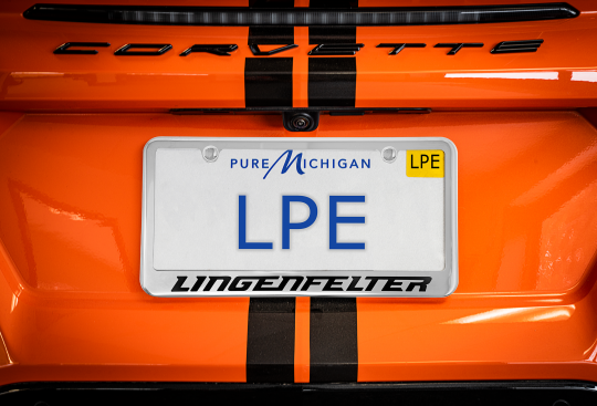 Lingenfelter CNC Logo Chrome Finish License Plate Frame